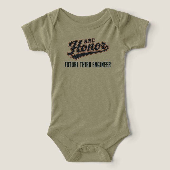 Camiseta ARC Honor Futuro Terceiro Engenheiro Bebê One-Z (Design frontal)