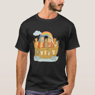 Camiseta Arca de Noé com gatos de religiosos amantes de gat