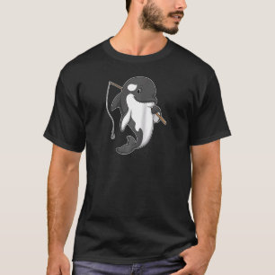 Camiseta Arca De Pesca Da Pesca Da Orca Rod Raglan Baseball