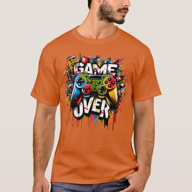 Camiseta Arcade Console Game Over video game Design Gift fa (Frente)