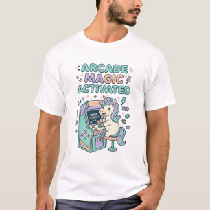 Camiseta Arcade de Unicórnio Mágico Ativado Produto Elegant