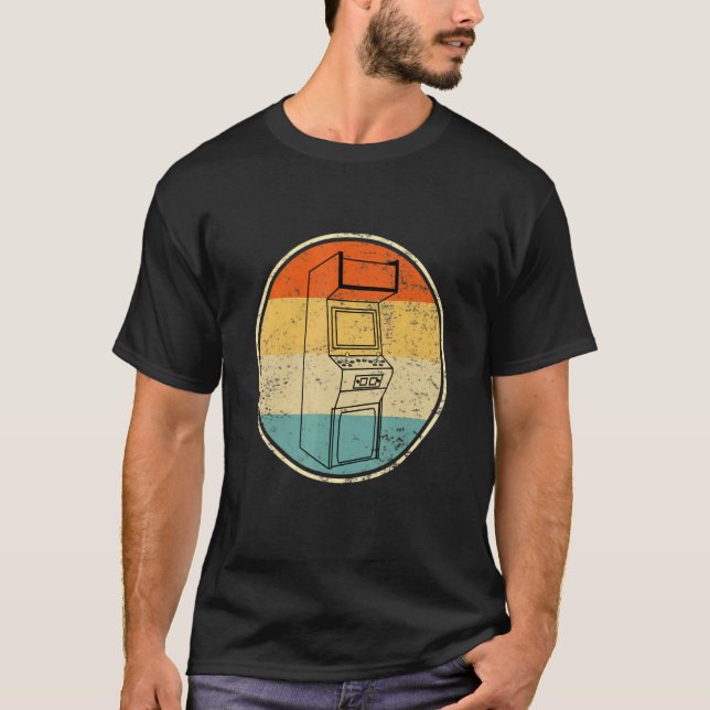 Camiseta Arcade Game Machine Cabinet Nostalgia Retro 80s G (Frente)