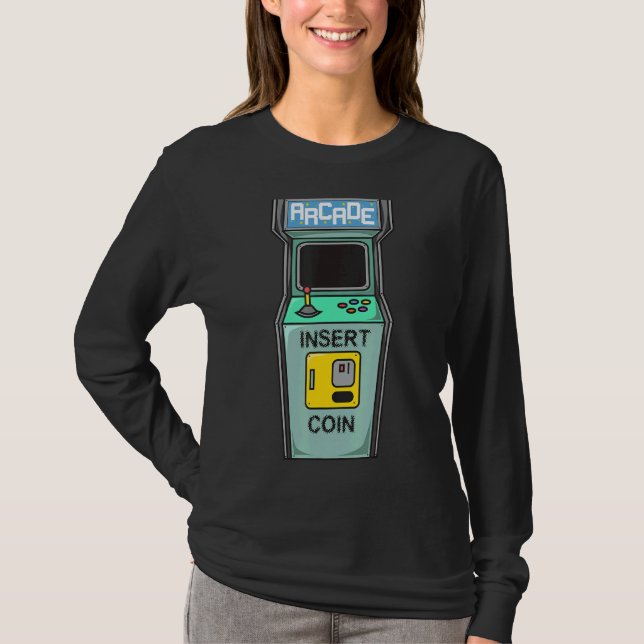 Camiseta Arcade Game Retro Gamer Inserir Moedas (Frente)