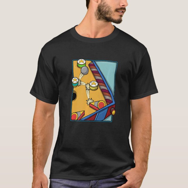 Camiseta Arcade Game Vintage Pinball Machine 1 (Frente)