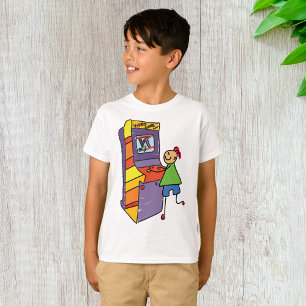 Camiseta Arcade Gamer Stick Figura Diversão Vintage Video G
