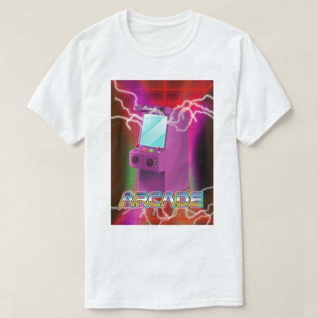 Camiseta Arcade retrô dos anos 80 (Frente do Design)
