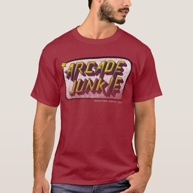 Camiseta Arcade viciado. viciado desde 1980 (Frente)