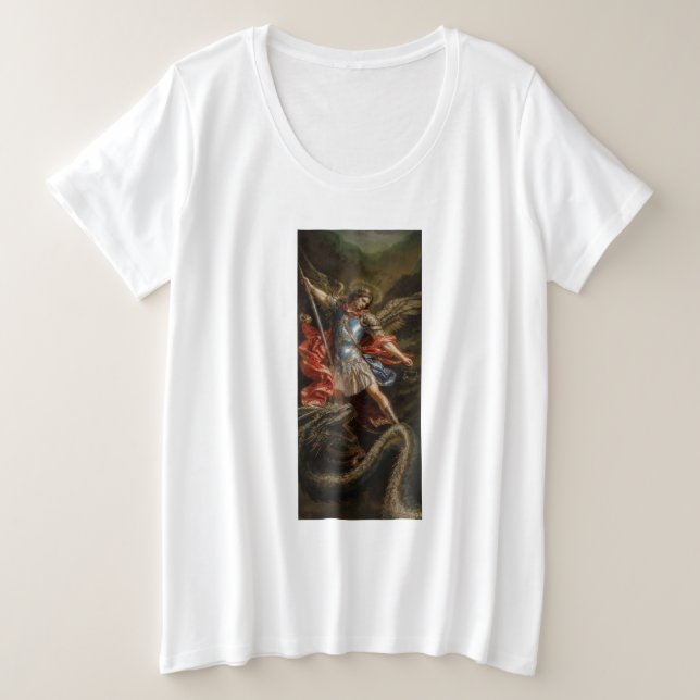 Camiseta Arcanjo Miguel e Serpente do Mal (Frente do Design)