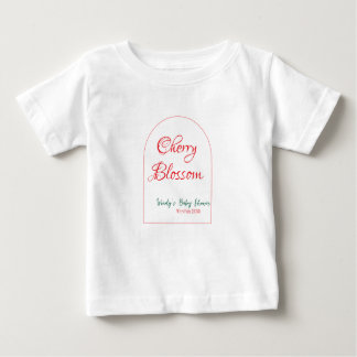 Camiseta Arch shape cherry blossom red green baby shower na