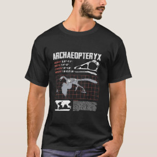 Camiseta Archaeopteryx Dinossaur Facts Sheet Fossils Data L