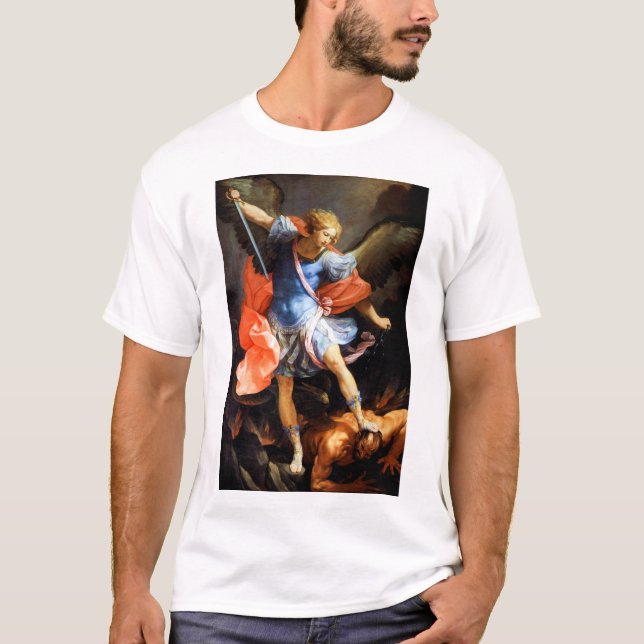 Camiseta Archangel Michael trSample Satã Guido Reni (Frente)