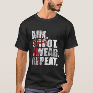 Camiseta Archer Bowhunting Aim Shoot Swear Repetir Archery