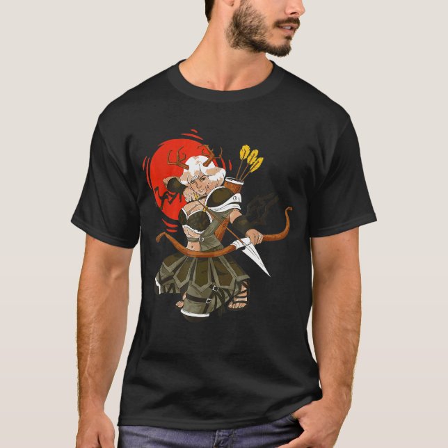 Camiseta Archer Com Arco Archery Caça Engraçada E Fantasia (Frente)