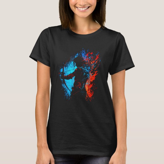 Camiseta Archer Flames Archery Arco Retroativo E Seta (Frente)