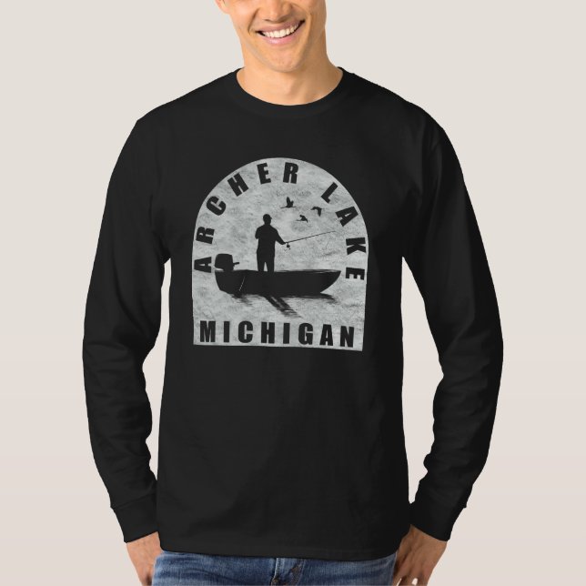 Camiseta Archer Lake Fishing Michigan (Frente)