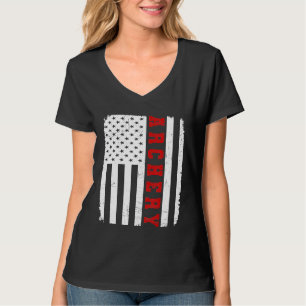Camiseta Archery American Flag 4 de julho Patriótico Funny