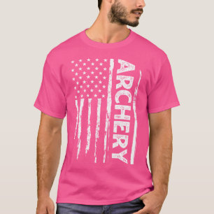 Camiseta Archery American Flag Hunter Target Tiro Longo