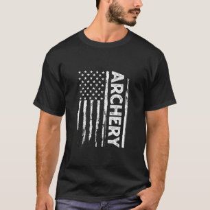 Camiseta Archery American Flag Hunter Target Tiro Longo