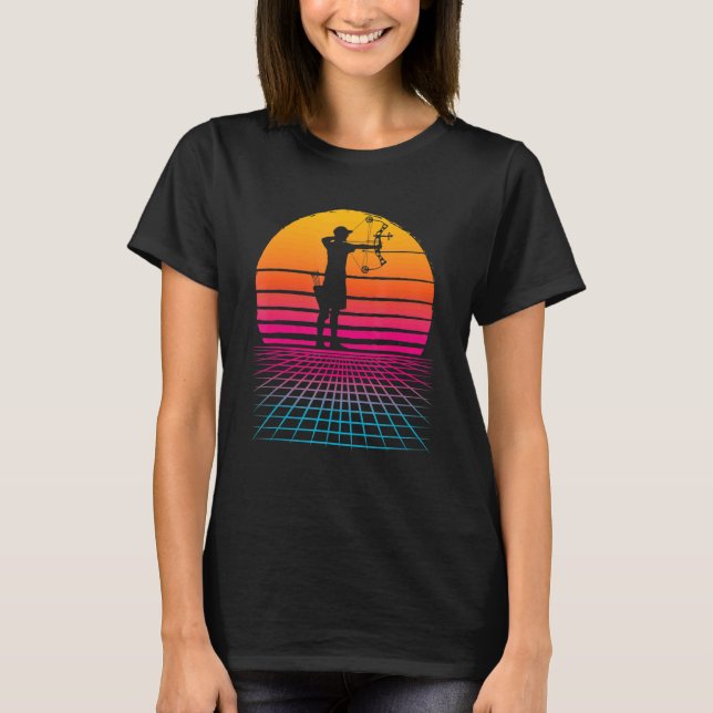 Camiseta Archery Compound Bow Vaporwave Japanese Aesthetic  (Frente)