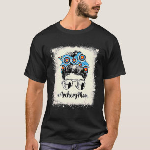 Camiseta Archery Mãe Messy Bun Hair Bandana Mulheres Mother