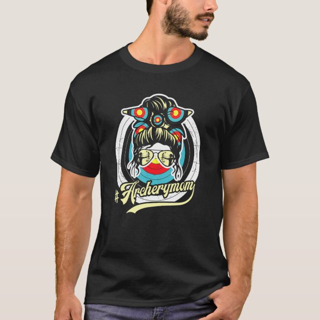 Camiseta Archery Mãe Vida Má Óculos De Cabelo De Arma (Frente)