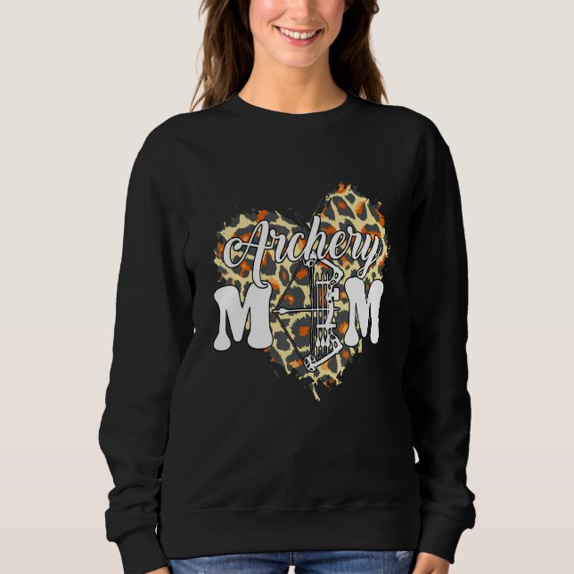 Camiseta Archery Mamãe Leopard Jogo Cardíaco Cheer Mãe Moth (Frente)
