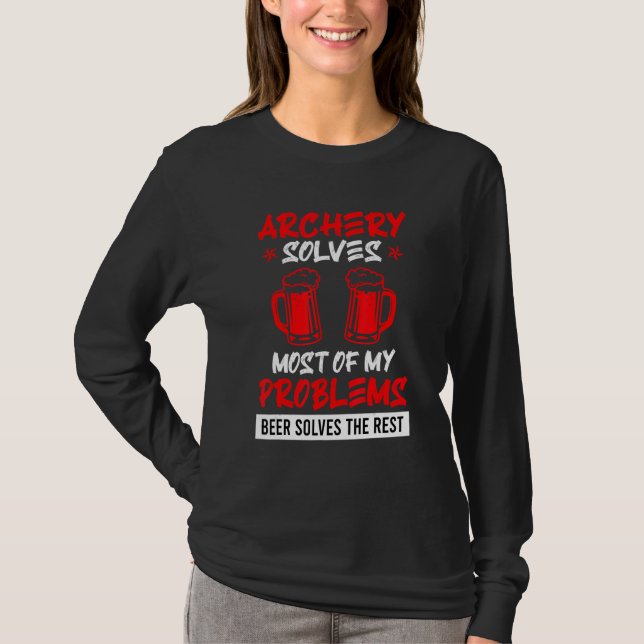 Camiseta Archery Resolve Meus Problemas Bebendo O Resto Arc (Frente)