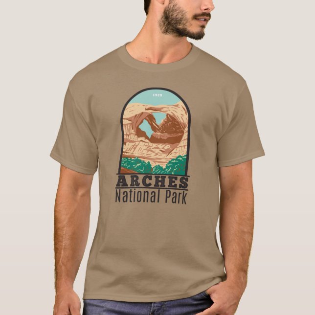 Camiseta Arches National Park Double Arch Vintage (Frente)
