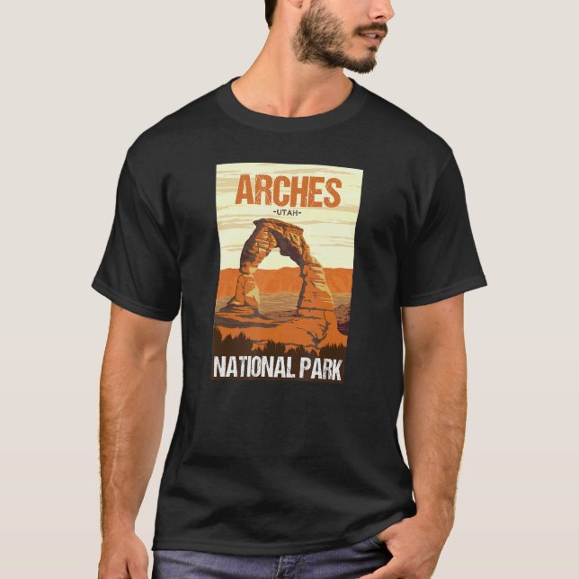 Camiseta Arches National Park Utah Poster Design (Frente)