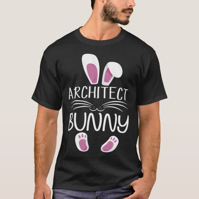 Camiseta Architect Bunny Cute Matching Family Easter Day (Frente)