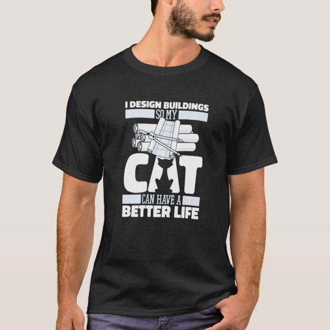 Camiseta Architect Cat Buildings Civil  House Architecture  (Frente)