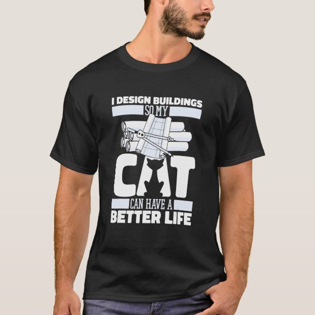 Camiseta Architect Cat Buildings Civil   House Architecture (Frente)