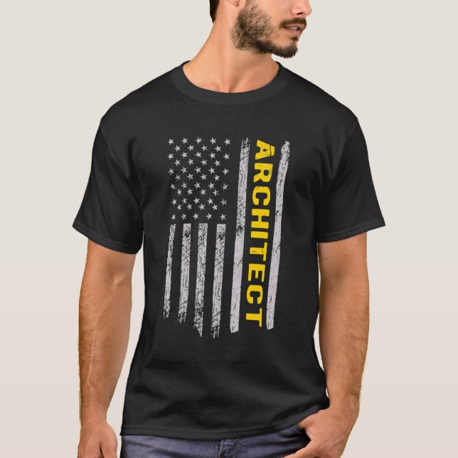 Camiseta Architect US Flag   For An Architect   Architectur (Frente)
