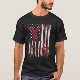 Camiseta Arco Americano de Bandeira, Archery Deer Bowhuntin