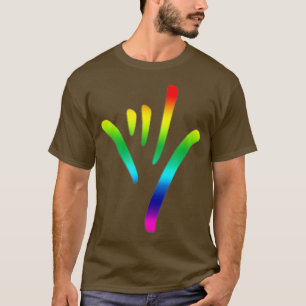 Camiseta Arco Arco-Íris Eu Amo Você Assinar Linguagem defic