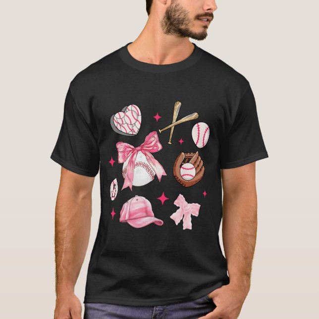 Camiseta Arco Baseball Mãe Arco Rosa Dia de as mães Mulhere (Frente)