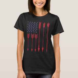 Camiseta Arco Caçando Bandeira E Setas Americanas Vintage