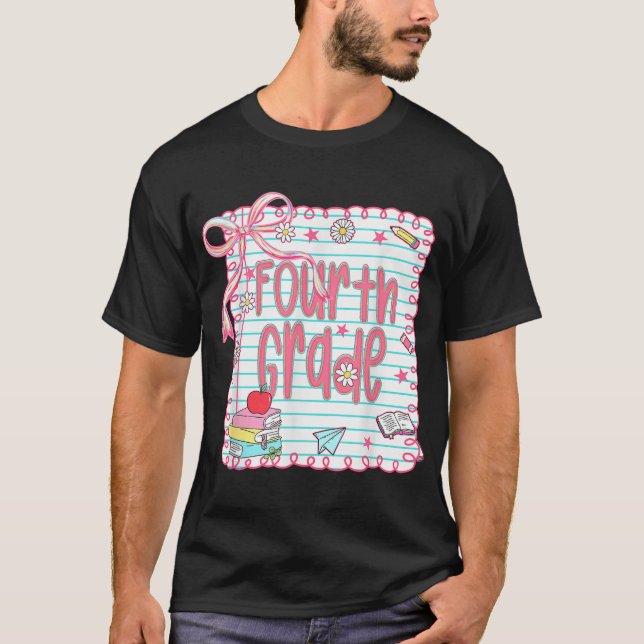 Camiseta Arco Colhete Rosa De Quarto Grau Para Meninas (Frente)