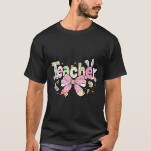 Camiseta Arco Coquete de Lápis de Páscoa do Professor Bunny