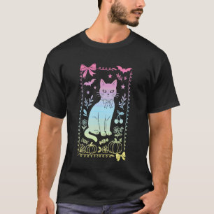 Camiseta Arco Coquete Gato Preto Familiar Goth Pastel Bruxa