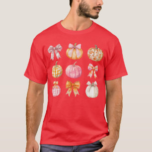 Camiseta Arco Coquete Laço Abóbora Temporada Dia de Ação de