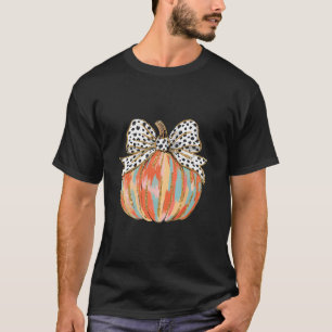 Camiseta Arco Coquete Laço Abóbora Temporada Outono Folhas