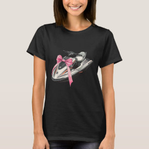 Camiseta Arco Coquete Moto de Água Jet Ski Menina Mãe Rosa