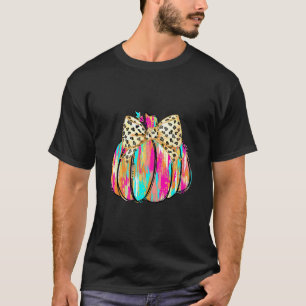Camiseta Arco Coquete Pumpkin Temporada Outono Folhas de Ou