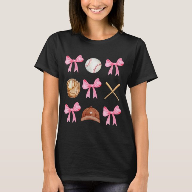 Camiseta Arco Coquette Baseball Mama Baseball Mãe Mães Da (Frente)