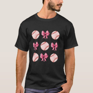 Camiseta Arco Coquette Baseball Para Meninas Crianças Mãe
