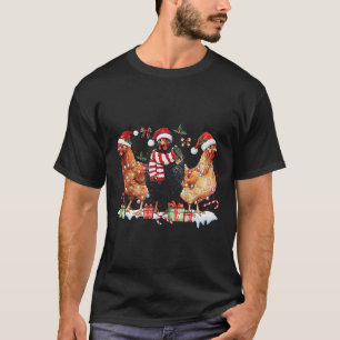 Camiseta Arco Coquette Chicken Christmas Hat Lights Fazenda