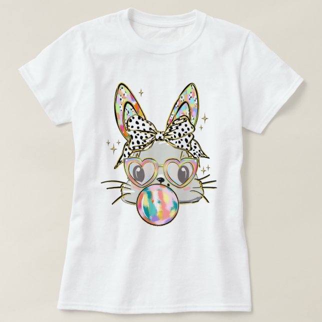 Camiseta Arco Coquette Cony da Páscoa Glitter (Frente do Design)