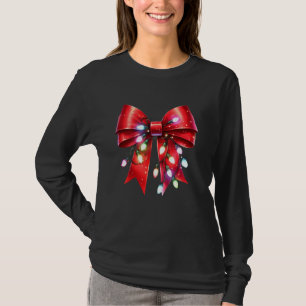 Camiseta Arco Coquette Luzes Feliz Natal Mães da Família Xm