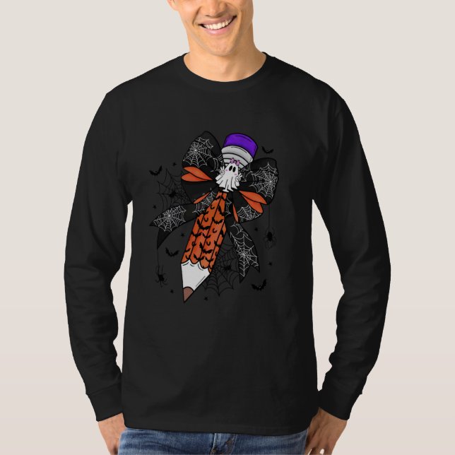 Camiseta Arco Coquette Pencil Engraçado Fantasma Spooky Pro (Frente)